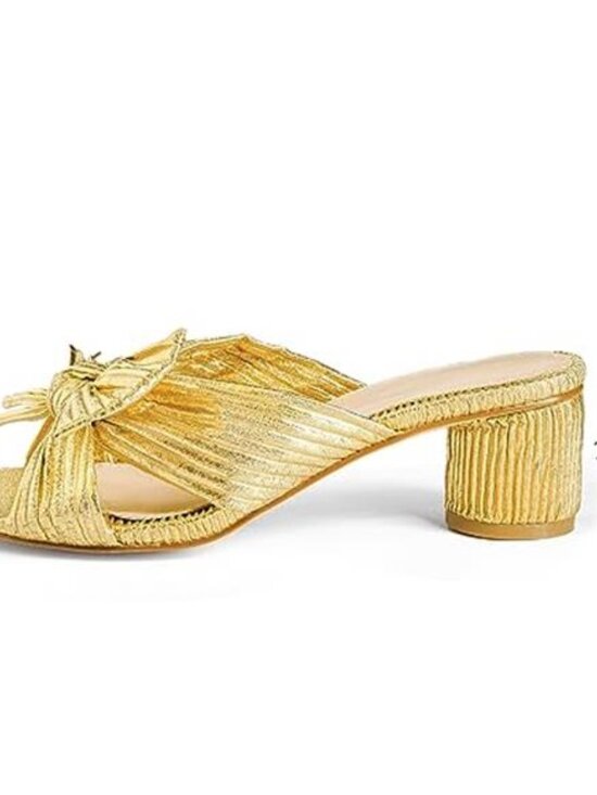 MUCCCUTE Women's Bow Knot Heeled Sandals Ankle Buckle Strap Chunky Heeled - Picture 3 of 7